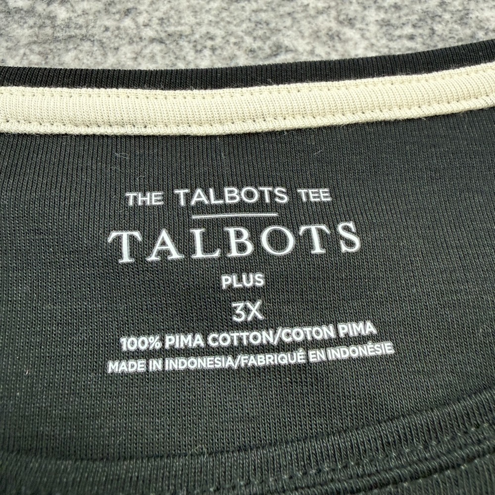 Talbots Tee Shirt Womens 3X‎ Plus Black Short Sleeve Pima Cotton T-Shirt Minimal - Picture 3 of 8